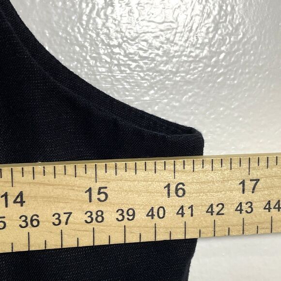 H&M Women's Linen Blend Black Button Down Vest Size Small Preppy Academic Casual - Picture 4 of 6